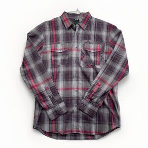 Y2K Oakley Shirt Mens M Red / White Plaid Casual Button Up Outdoors Long sleeve